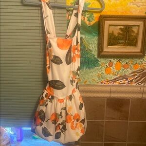 Zara Orange Print Mini Dress